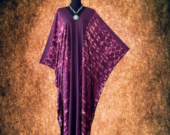 Shibori Bleach Effect Hand dyed Kaftan Dress