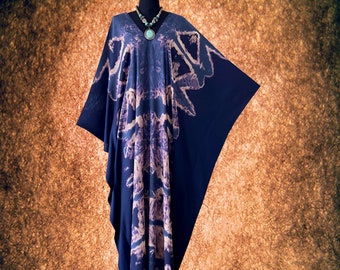 Abstract Bleach Hand dyed Wearable Art Kaftan Dress