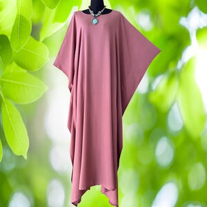 Handgefärbter Kaftan aus Mangosteen, Lounge Loose Fit Casual Kaftan Kleid, Urlaub, Pool, Party, Arbeit von zu Hause Kleid, Einheitsgröße