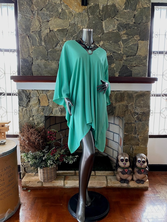 Copricostume tinta unita turchese verde, copricostume da spiaggia