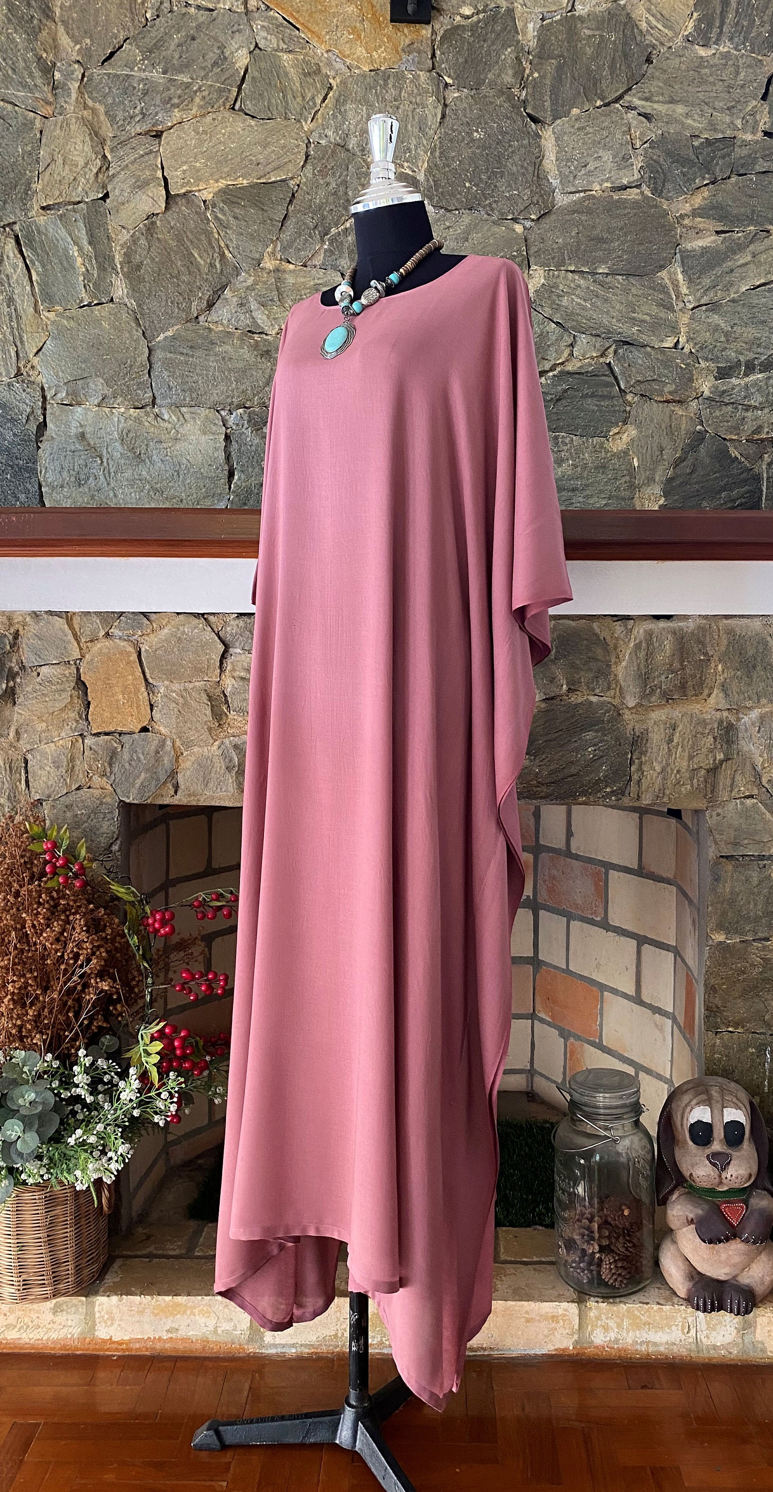 Solid Mangosteen Tie Dye Casual Caftan Dress Etsy UK