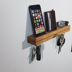 Magnetic Oak Key Rack – Modern Wooden Key Holder – Handmade Wall-Mounted Key Organizer