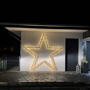 XXL Holz Weihnachtsstern 1,9 m | Weihnachtsdeko auen | Stern aus Fichte |  Handgemacht | Outdoor Weihnachtsstern | LED Lichterkette optional - Etsy.de