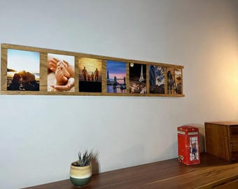 Handgefertigte Bilderleiste aus Holz I Fotoleiste I Fotoschiene I Kartenhalter I Bilderhalter I Bilderrahmen für Bilder im Hochformat