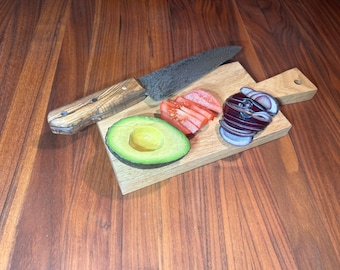 Cutting board - dulcimer - oak - solid wood