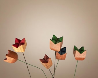 Handgefertigte Holzblume | Deko Blume aus Holz | Nachhaltiges Geschenk | Zeitlose Blumen Dekoration | Wohnaccessoire Handmade