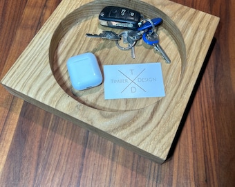 Schale aus Holz mit Ablagefläche für mehr Ordnung I Schlüsselablage I Schlüsselschale I Portemonnaie Ablage
