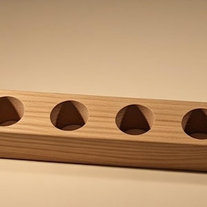 Handmade Oak Spice Rack with 6 Spice Tubes | Wall Mounted Kitchen Organizer | Herb Storage Gift for Foodies & Home Cooks image 5
