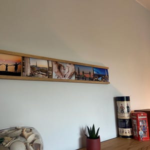 Wooden Picture Ledge Oak | Photo Ledge Wall | Card Holder | Photo Display Shelf | Wall Art Display | Handmade Gift Idea for landscape photos