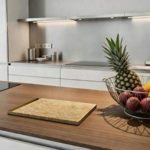 Handmade Oak Cutting Board with Brass Handle – End Grain Chopping Block – Sustainable Kitchen Gift – Natural Wood Prep & Serving Board image 4