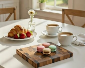 Handgefertigtes Massivholz Hackbrett | Brettchen | Nachhaltiges Schneidebrett | Küchenbrett Holz | Geschenk für Küchenliebhaber