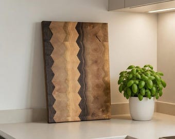 Handgefertigtes Hackbrett – Schneidebrett Massivholz Kirsche, Ahorn & Nussbaum – Unikat, langlebig, Geschenk für Küchenliebhaber