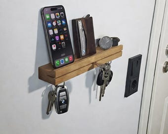 Magnetische Schlüsselleiste Eiche – Schlüsselbrett Holz modern – Schlüsselhalter Wand – Schlüsselboard – Geschenk Einzug Handgemacht