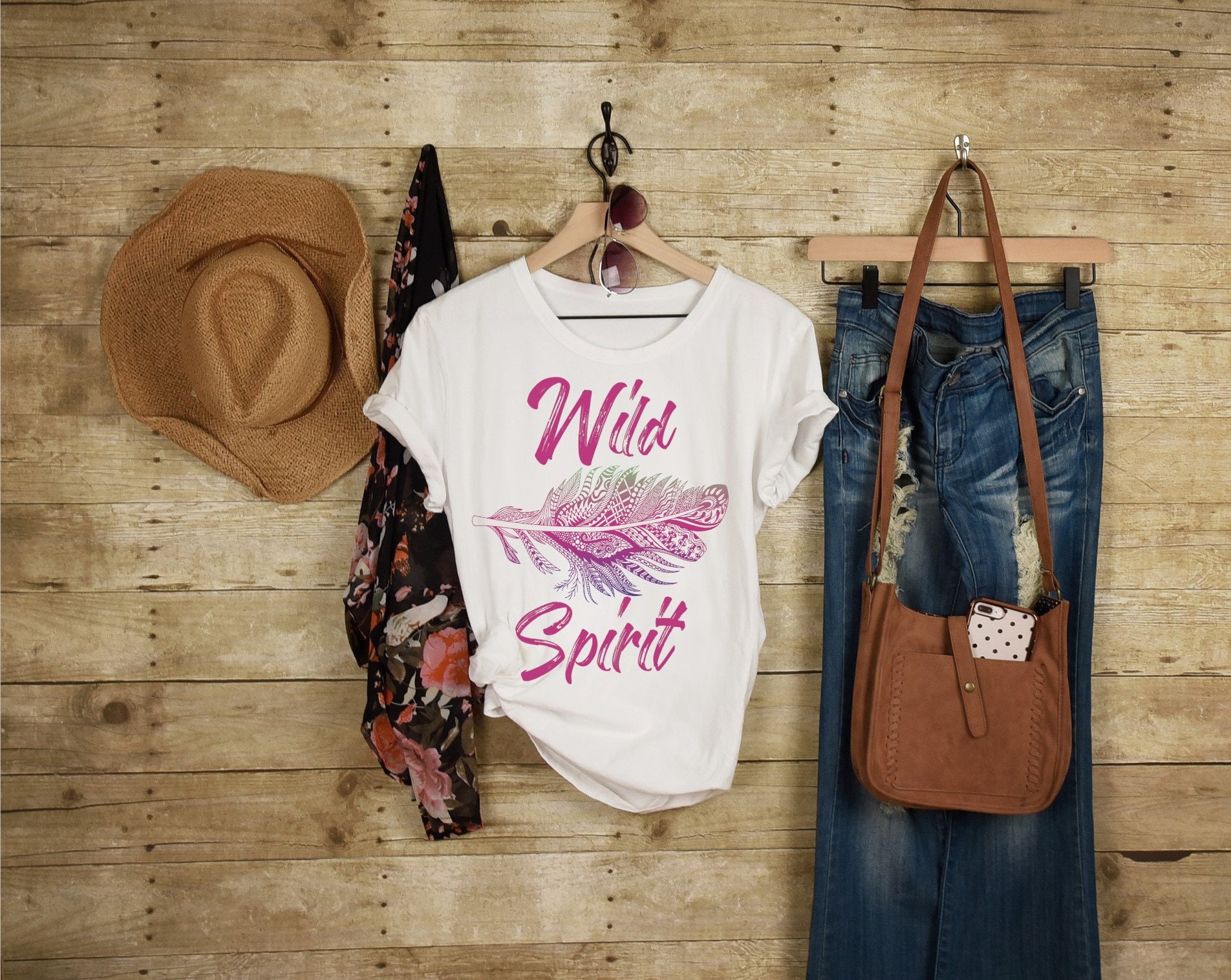 Download Wild Spirit Boho Feather - SVG File /Cricuit /Silhouette /Download /PNG/ JPG /Mug /Shirt