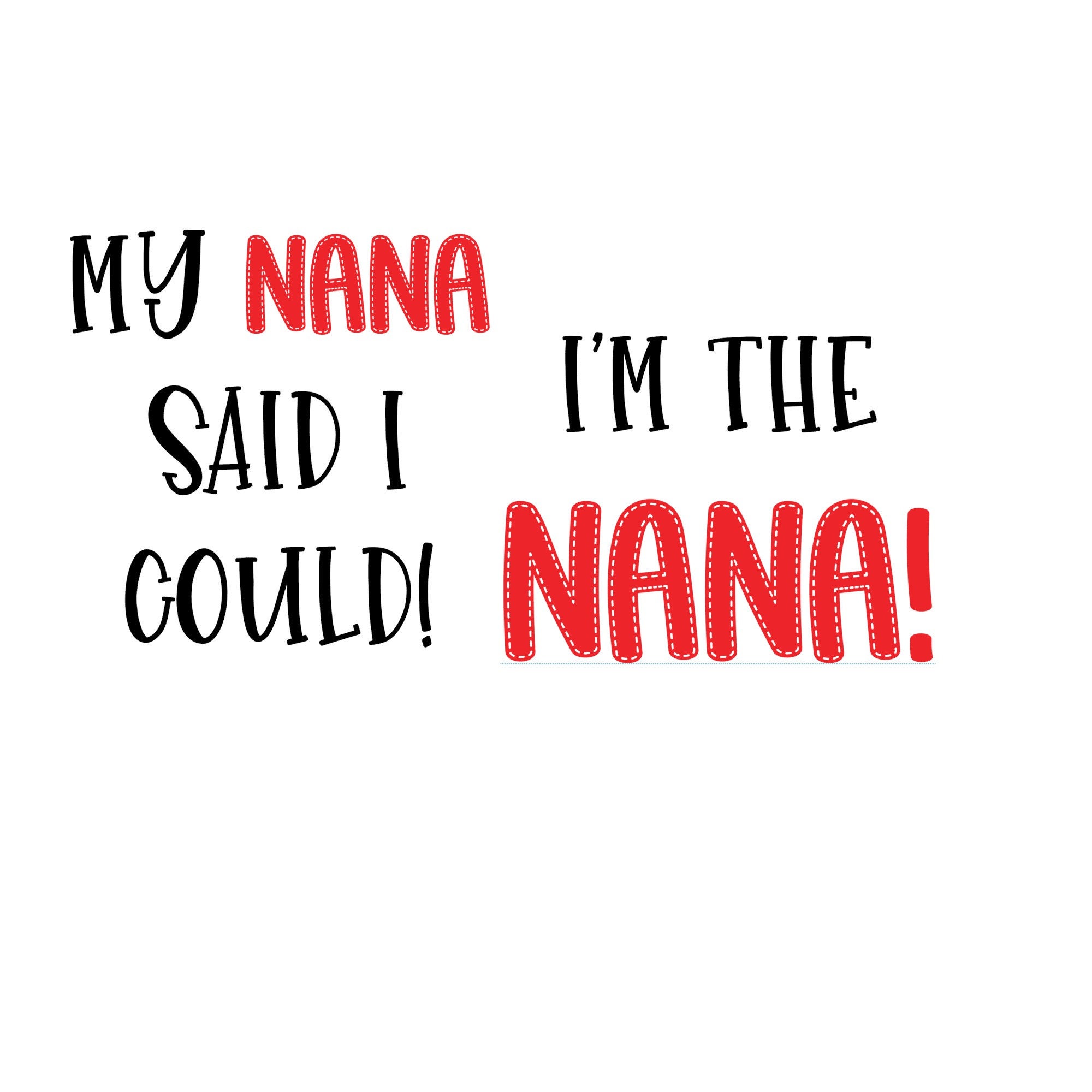 Download Nana Said I Could/I'm The Nana Duo SVG Download/Shirt/Bib ...