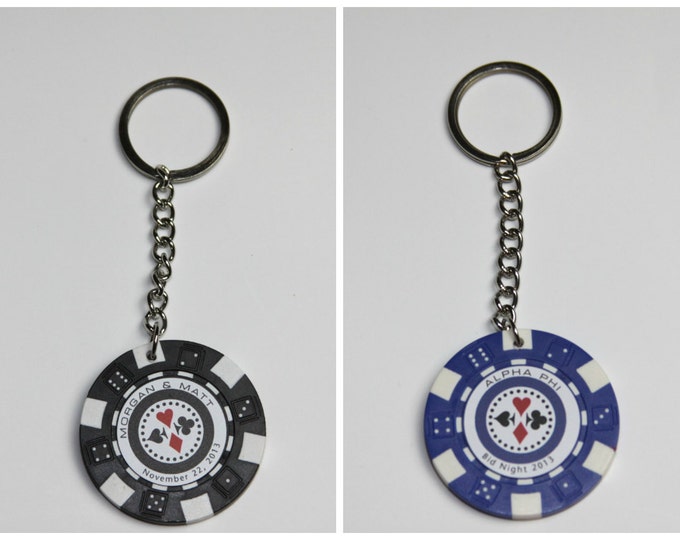 Personalized DICE Clay Poker Chip Key Chain Wedding / Party Favors Etsy