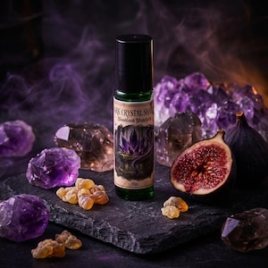 Perfume Fragmentos de Cristal Oscuro / Aroma Brujería de Magia Oscura / Fragancia de Copal y Ámbar / Higo y Madera de Cedro / Aceite de Perfume Gótico / Hechicero