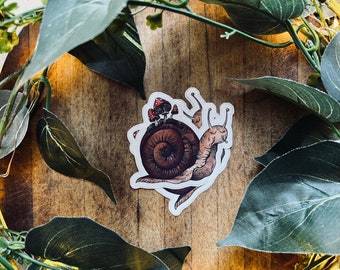 Snail Sticker | Waterproof Sticker | Cottagecore | Vinyl Sticker | Laptop Sticker | Planner Sticker | Journal Sticker | Water Bottle Sticker