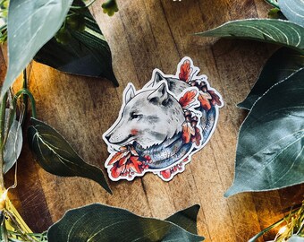 Wolf Sticker | Waterproof Sticker | Cottagecore | Vinyl Sticker | Laptop Sticker | Planner Sticker | Journal Sticker | Water Bottle Sticker