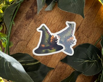 Witch Sticker | Waterproof Sticker | Cottagecore | Vinyl Sticker | Witch's Hat | Laptop Sticker | Planner Sticker | Water Bottle Sticker