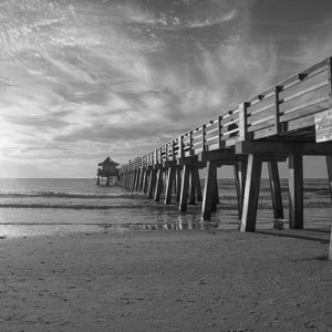 Naples, Florida pier at Sunset, beach art, beach photography, beach decor, nautical art, nautical decor, nautical print, florida art, fl