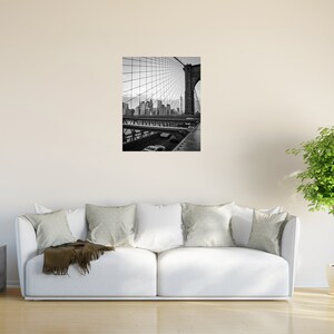 View of Manhattan from the Brooklyn Bridge, New York photography, Wall decor, new york decor, new york decor, black and white decor, nyc art bild 2