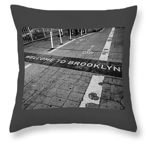 Brooklyn Pillow, New York Pillow, Black and White Pillow, New York