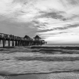 Nápoles, florida muelle al atardecer, arte de playa, fotografía de playa, decoración de playa, arte náutico, decoración náutica, impresión náutica, arte florida, fl
