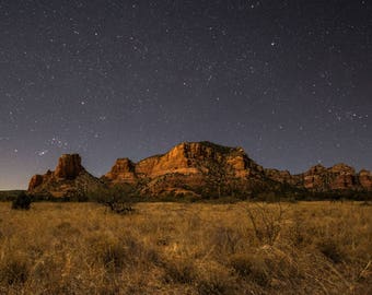 Night sky and stars, Sedona, Arizona, star art, southwest decor, arizona art, sedona photography, star photography, southwest art