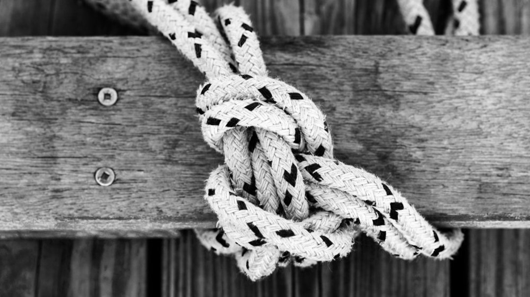 Sailing Knot Photograph Black and White, Nautical Decor, Nautical Photography, Nautical Art