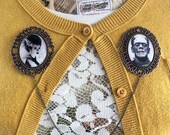 Frankenstein Bride Sweater Guard, Brooch, Pin, Halloween, Fall, October, Goth, Gothic, Horror Movie, Monster,Pinup,Rockabilly, Accessories