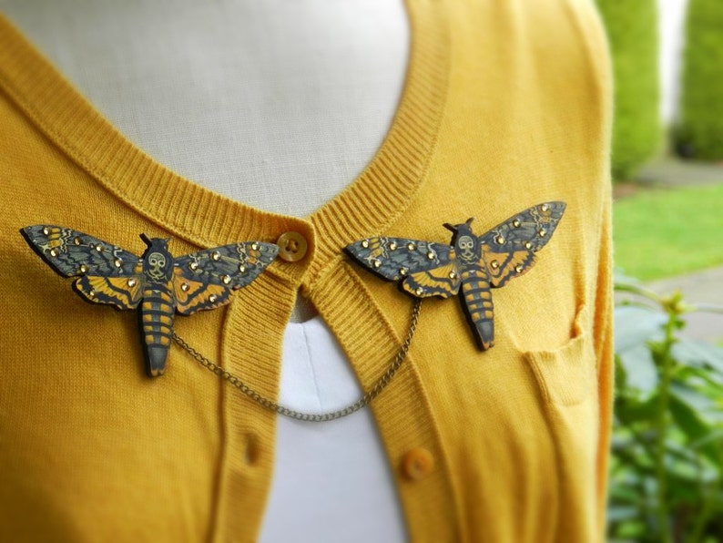 Death/'s Head Moth Sweater Guard Brooch