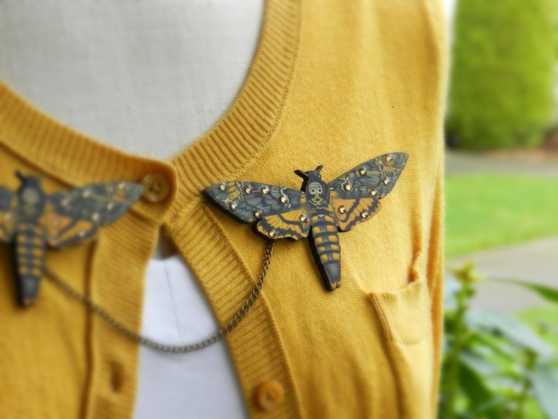 Death/'s Head Moth Sweater Guard Brooch
