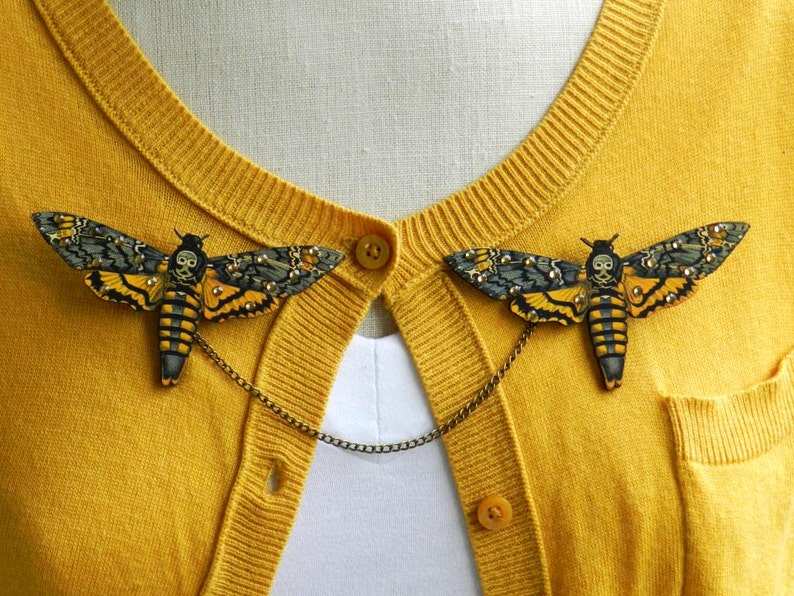 Death/'s Head Moth Sweater Guard Brooch