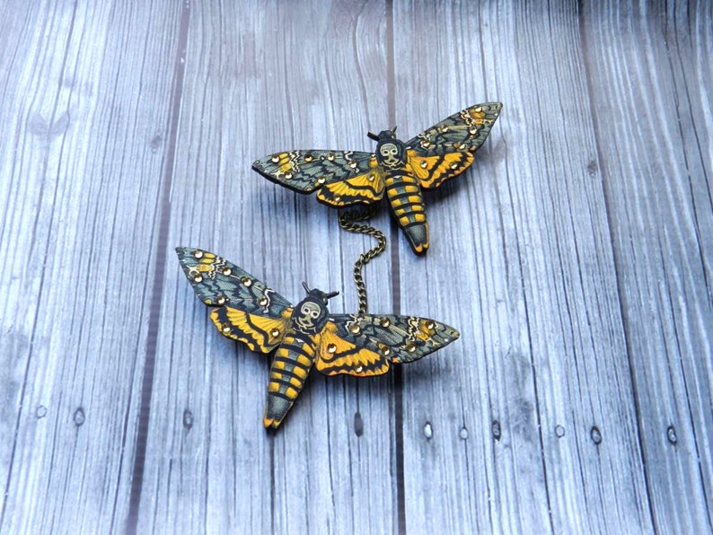 Death/'s Head Moth Sweater Guard Brooch