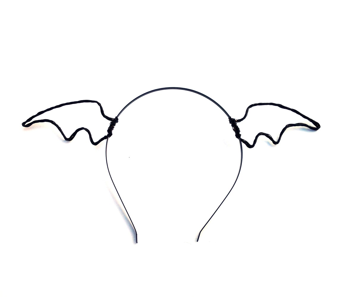 Black Mini Bat Wings Headband Small Bat Wing Headband Metal Etsy
