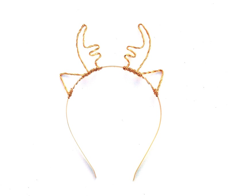 Gold Reindeer Antlers With Ears Reindeer Headband Wire Etsy