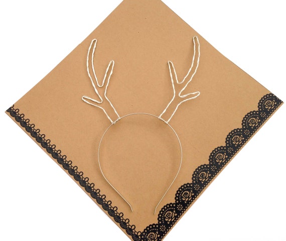 silver antler headband