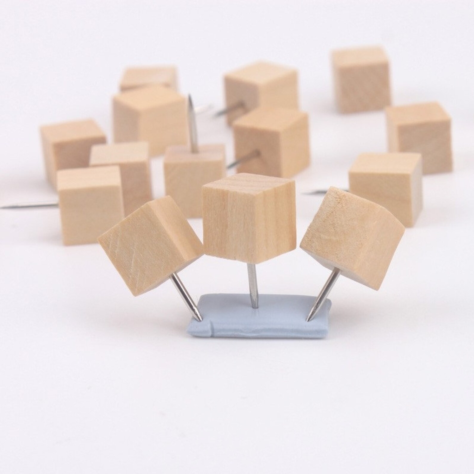 100pcs/set Square Shape Wooden Push Pin Art and Picture Used Etsy