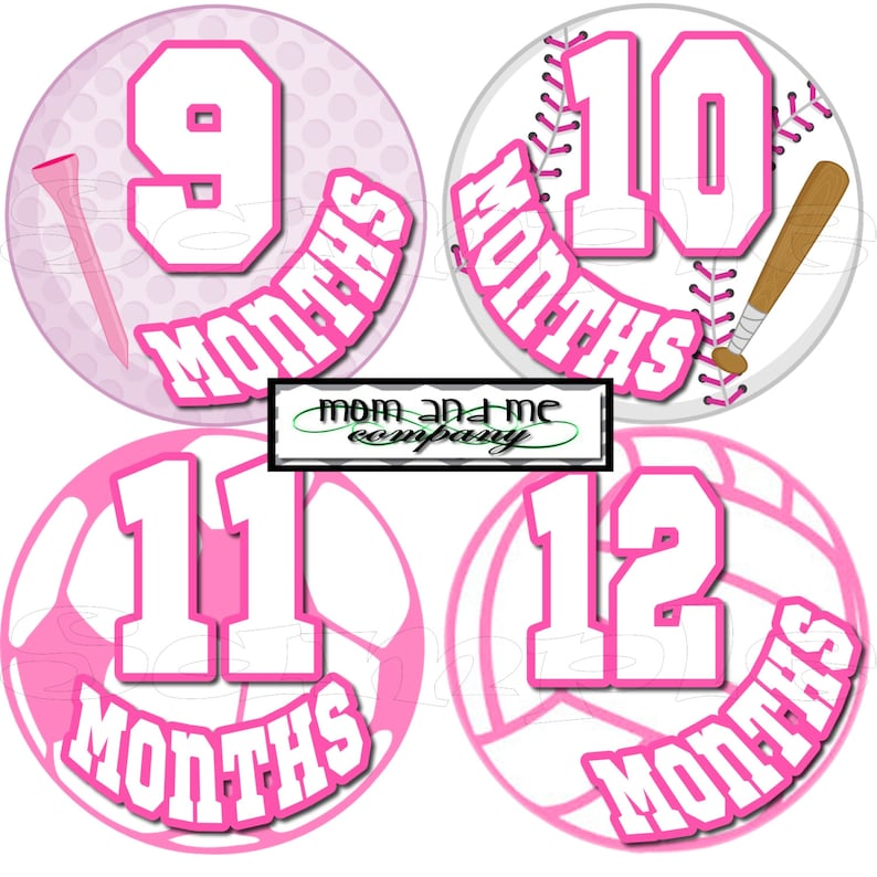 Baby Monthly Sports Stickers Baby Shower gift 1-12 Month stickers Infant Milestone stickers Month stickers Girl monthly stickers Basketball
