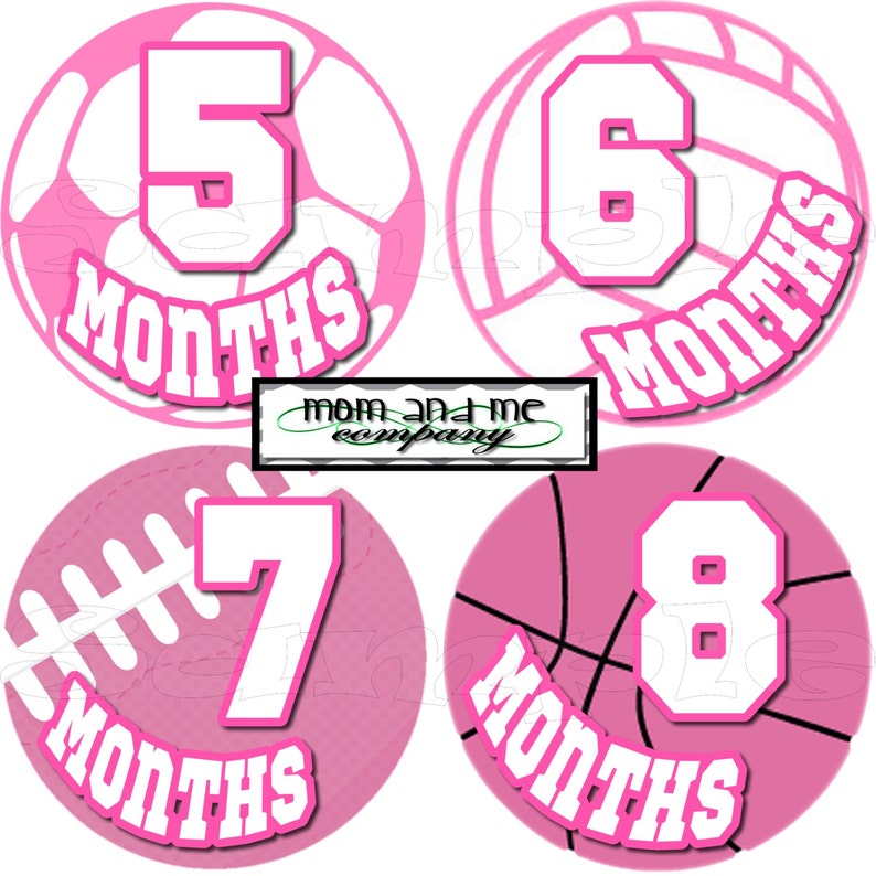 Baby Monthly Sports Stickers Baby Shower gift 1-12 Month stickers Infant Milestone stickers Month stickers Girl monthly stickers Basketball