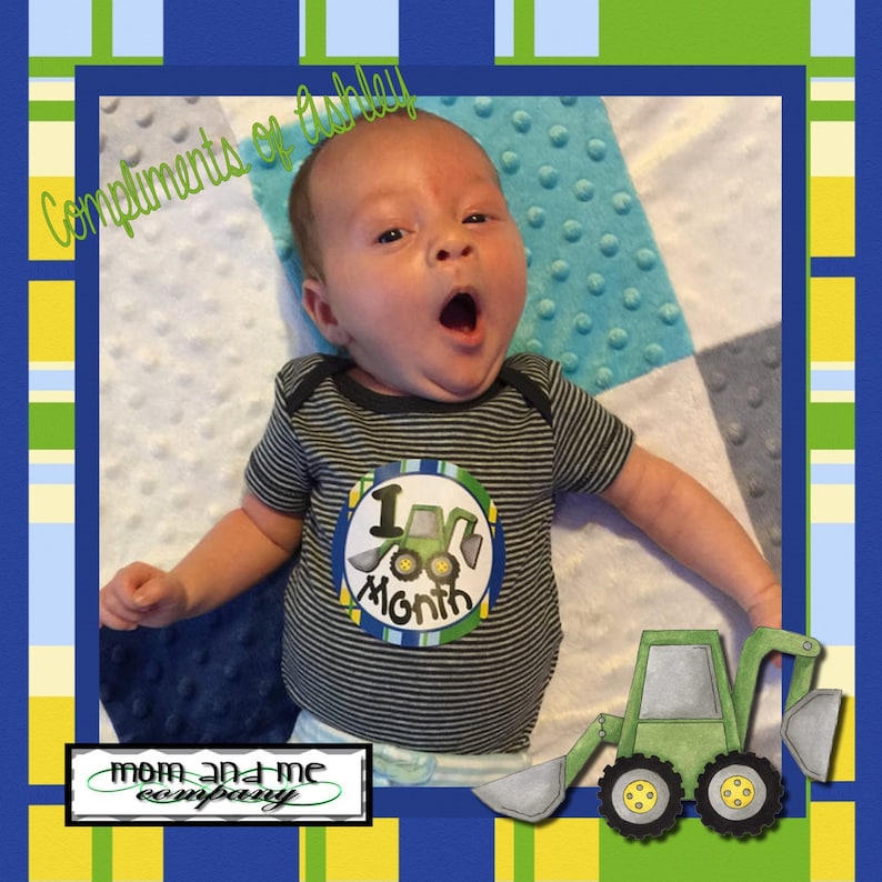 Construction monthly stickers Baby Boy Month stickers Baby boy Shower gift Baby Monthly stickers Infant Milestone stickers Tractors truck
