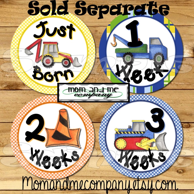 Construction monthly stickers Baby Boy Month stickers Baby boy Shower gift Baby Monthly stickers Infant Milestone stickers Tractors truck