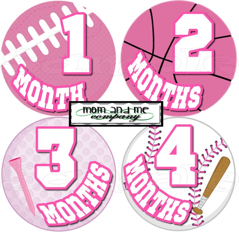 Baby Monthly Sports Stickers Baby Shower gift 1-12 Month stickers Infant Milestone stickers Month stickers Girl monthly stickers Basketball
