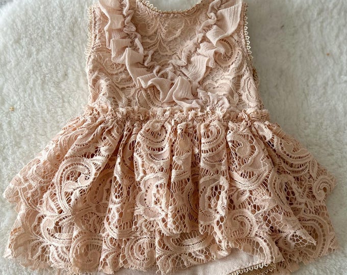 Lace Dress Baby Girl Sitter Photography Outfit Baby Girl Romper Ruffled Romper Sitter Anniversary Outfit First Birthday Dress Baby Props
