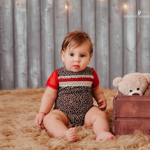 6-12 Months photo props sitter romper baby girl & bow headband photography set Christmas