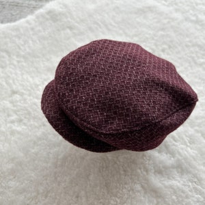 Burgundy Hat Baby Baby Boy Hat Newsboy Flat Cap Herringbone Toddler Hat Boys Baby Gift