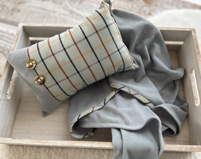 Newborn Photo Pillow Newborn Layer Newborn Photography SET Baby Boy Posing Pillow Newborn Blanket Newborn Layering Photography Gray Boy Prop