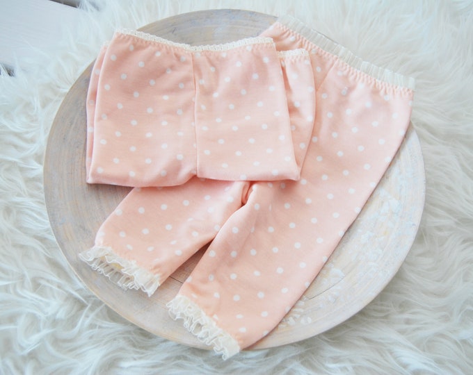 Newborn Pants Baby Girl Peach Pants Newborn Girl Outfit Photoshoot Newborn Leggings Photography Prop Newborn Pants Girl Photo Prop Pants