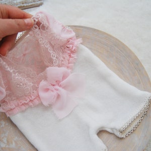 Pink Newborn Romper Lace Outfit Baby Girl Newborn Photo Props Girl Photography Outfit Baby Baby Shower Gift Photoshoot Outfit Infant Props